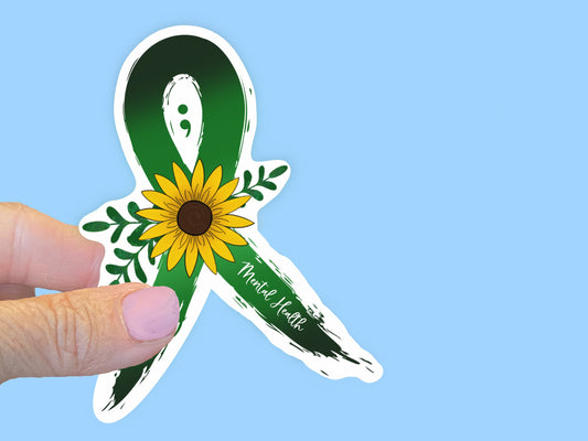 Mental Health Awareness Vinyl Waterproof Sticker, Original Design