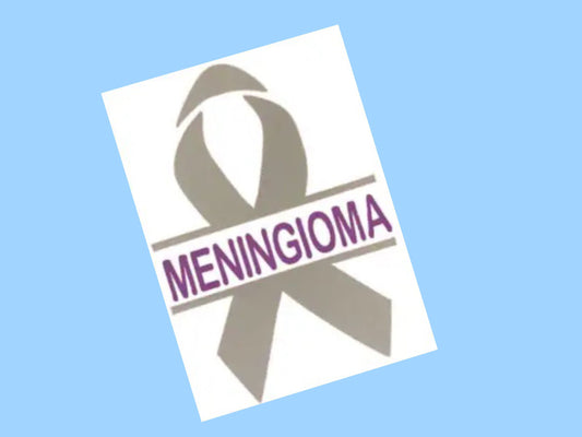 MENINGIOMA AWARENESS RIBBON decal -Brain Tumor, Cancer Awareness Ribbon, Grey & Purple ribbon