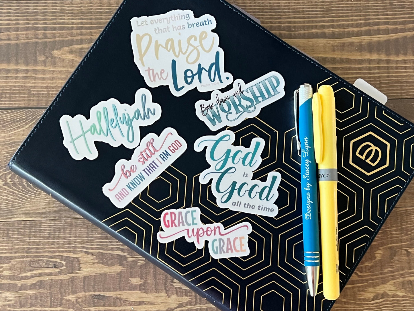Christian Sticker Pack, Six Faith Stickers, Religious Decals, Bible Verse Stickers, Waterproof Sticker Bundle, Pack 2260