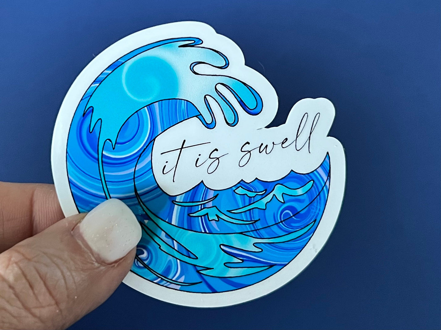 Wave crest, It is Swell - It is well series, 2.5” Christian Faith Waterproof Vinyl Sticker/ Decal