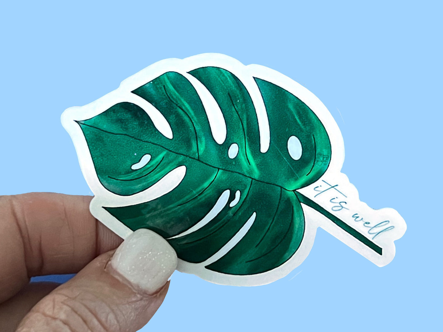 Monstera It is well series, 2.5” Christian Faith Waterproof Vinyl Sticker/ Decal- Choice of Size