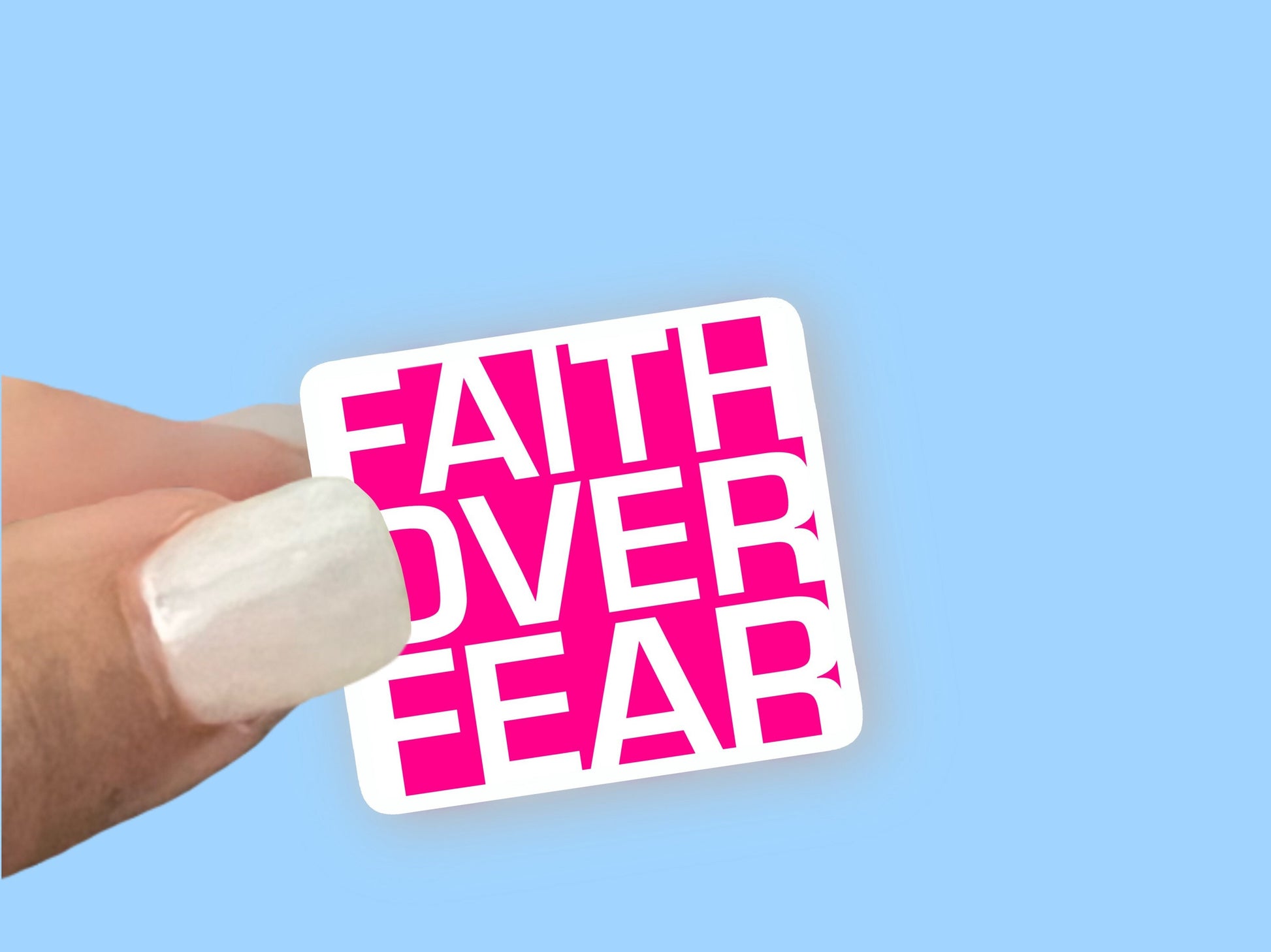 Faith over Fear, not pink, Christian Faith UV/ Waterproof Vinyl Sticker/ Decal- Choice of Size, Single or Bulk qty