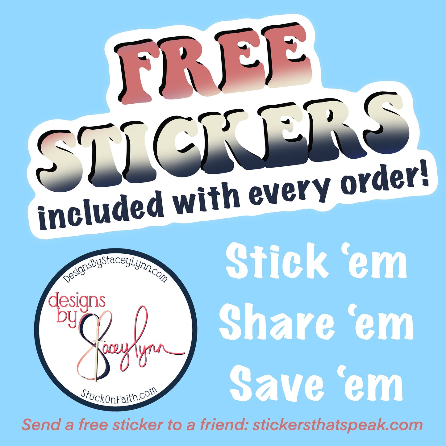 FACE STICKERS, WATERPROOF - Die-Cut Sticker, Choice of Size, Laminated Glossy or Matte