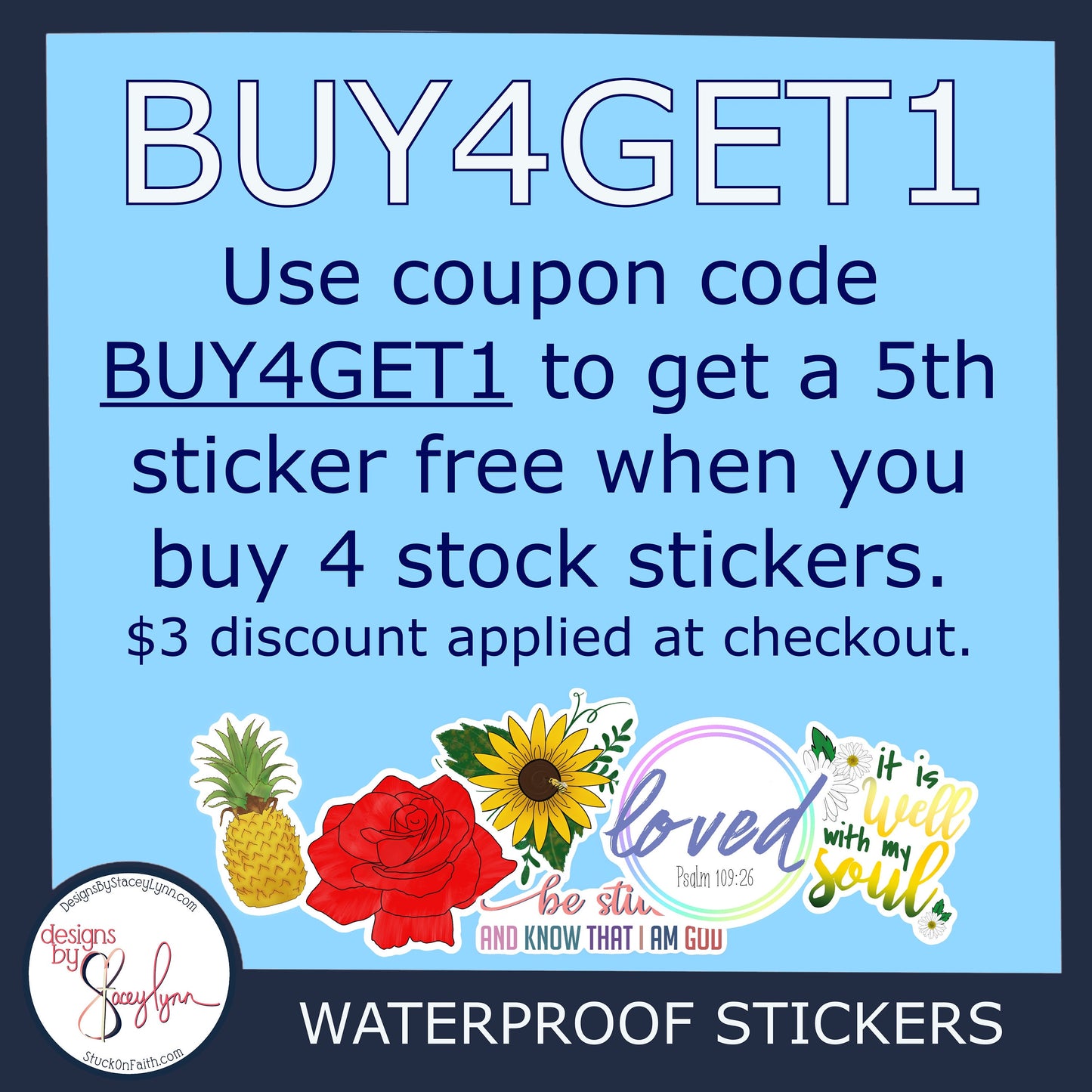 Large Waterproof photo or Logo Sticker - UV Resistant for use indoors or outdoors