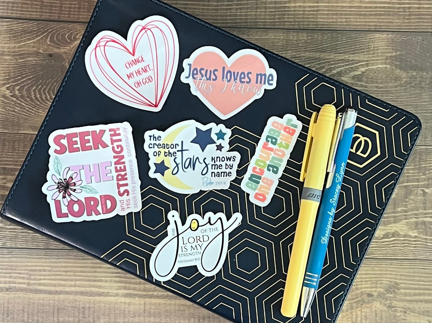 Christian Sticker Pack, Six Faith Stickers, Religious Decals, Bible Verse Stickers, Waterproof Sticker Bundle, Pack 2292