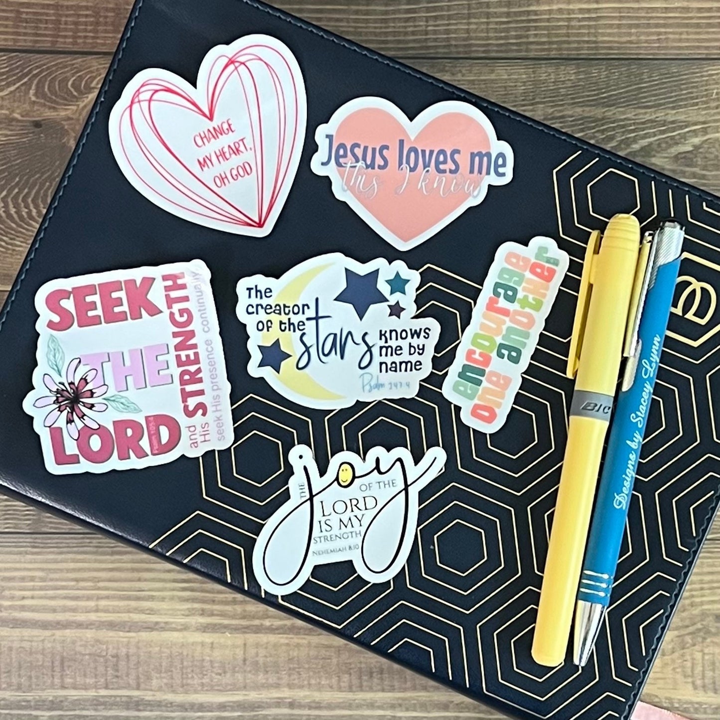 Christian Sticker Pack, Six Faith Stickers, Religious Decals, Bible Verse Stickers, Waterproof Sticker Bundle, Pack 2292