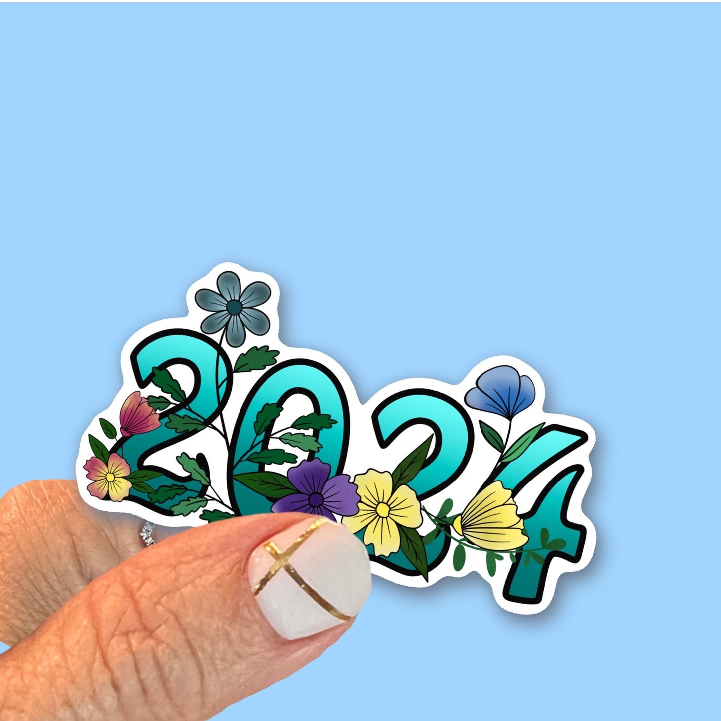 2024 Wildflower Sticker, Waterproof Vinyl Decal, Laptop Sticker, Water Bottle Sticker, Aesthetic Stickers, choice of size