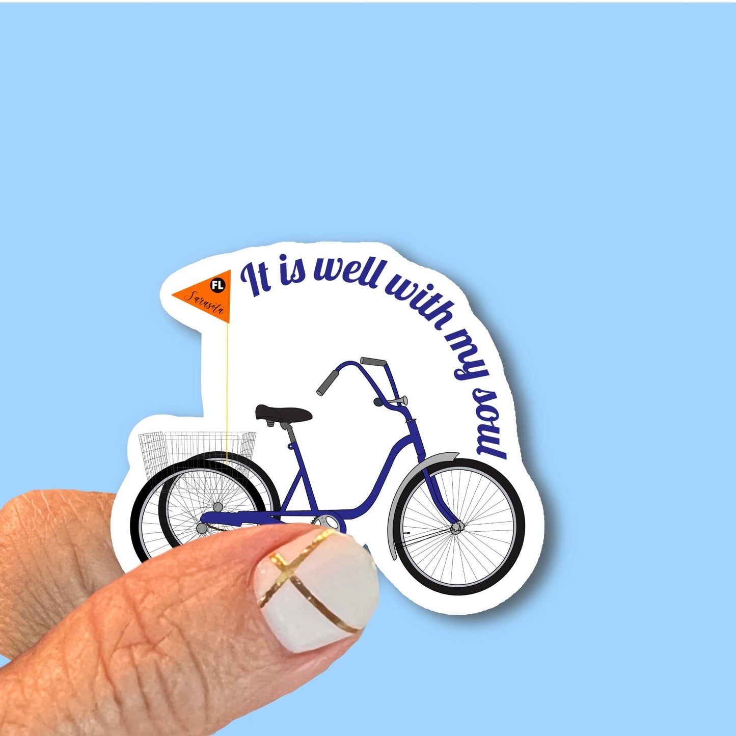 It is well with my soul tricycle- Christian Faith UV/ Waterproof Vinyl Sticker/ Decal- Choice of Size, Single or Bulk qty